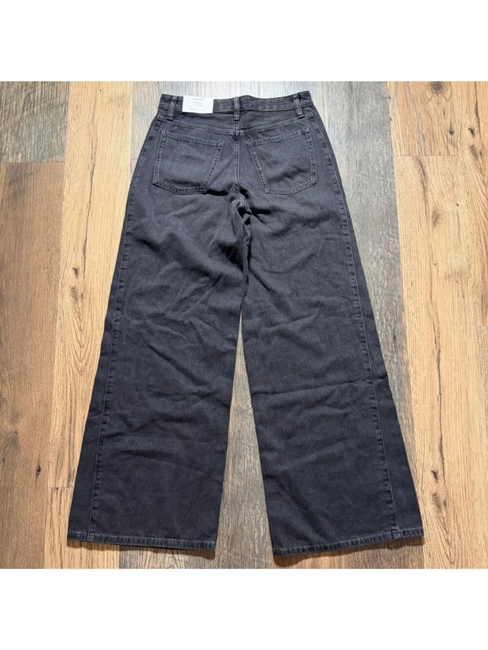 Everlane The Paneled Ultra Wide Leg Jean Twilight Washed Black Size 26R NWT